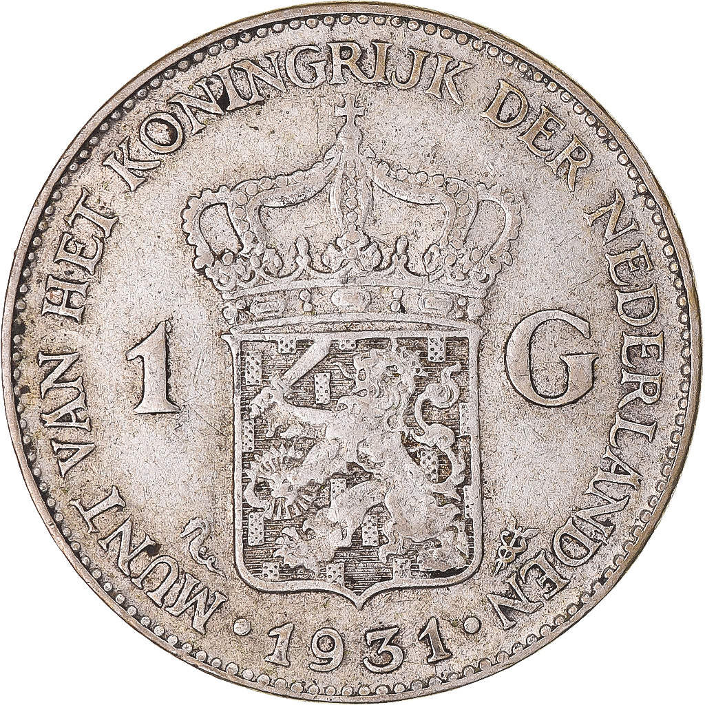 Coin, Netherlands, Wilhelmina I, Gulden, 1931, EF(40-45), Silver, KM:161.1