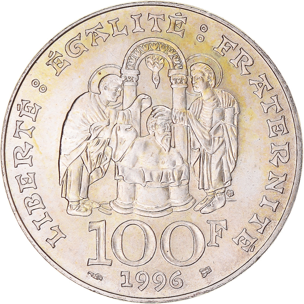 Coin, France, Clovis, 100 Francs, 1996, MS(63), Silver, KM:1180, Gadoury:953