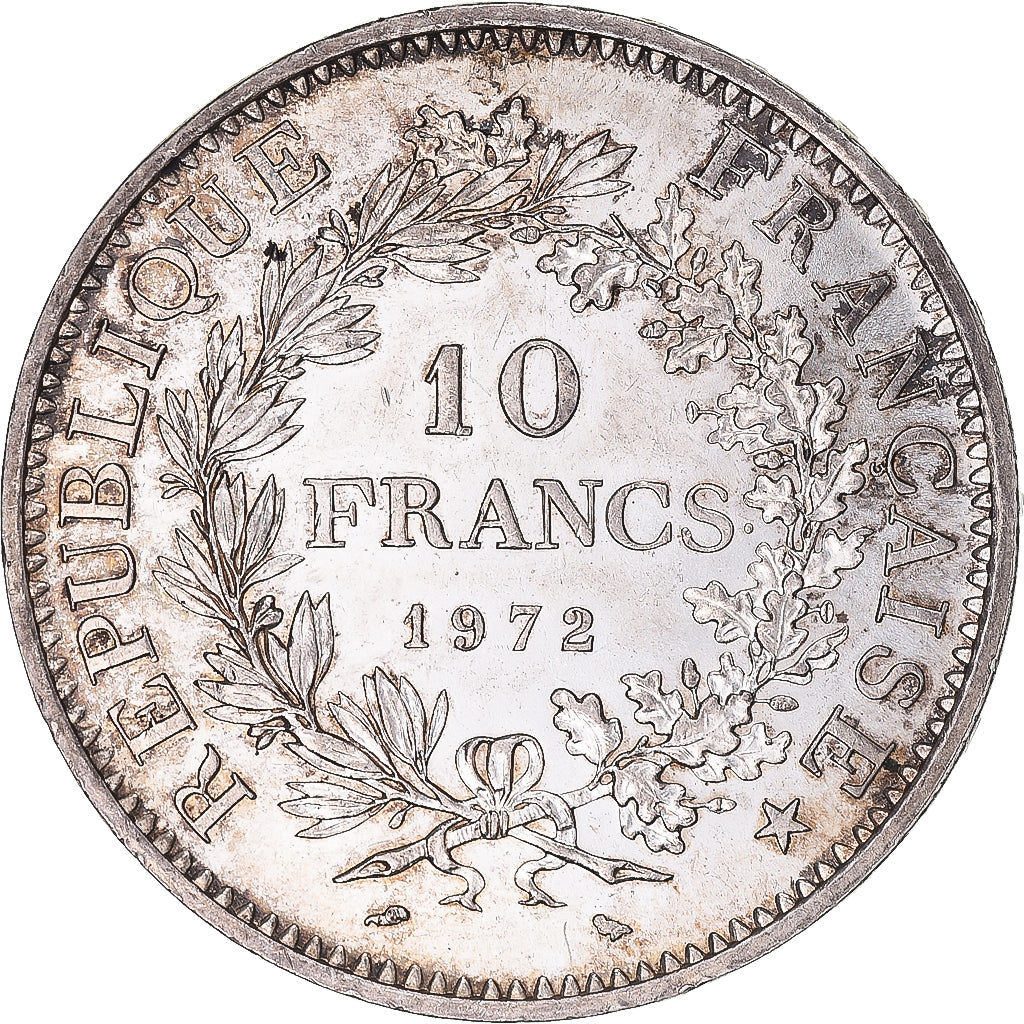Münze, Frankreich, Hercule, 10 Francs, 1972, Paris, VZ, Silber, KM:932