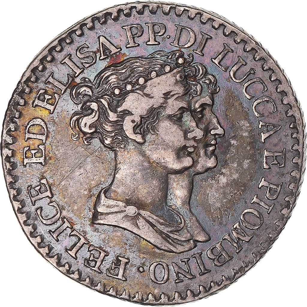 Moneda, Estados italianos, LUCCA, Felix and Elisa, Franco, 1806, Firenze, MBC