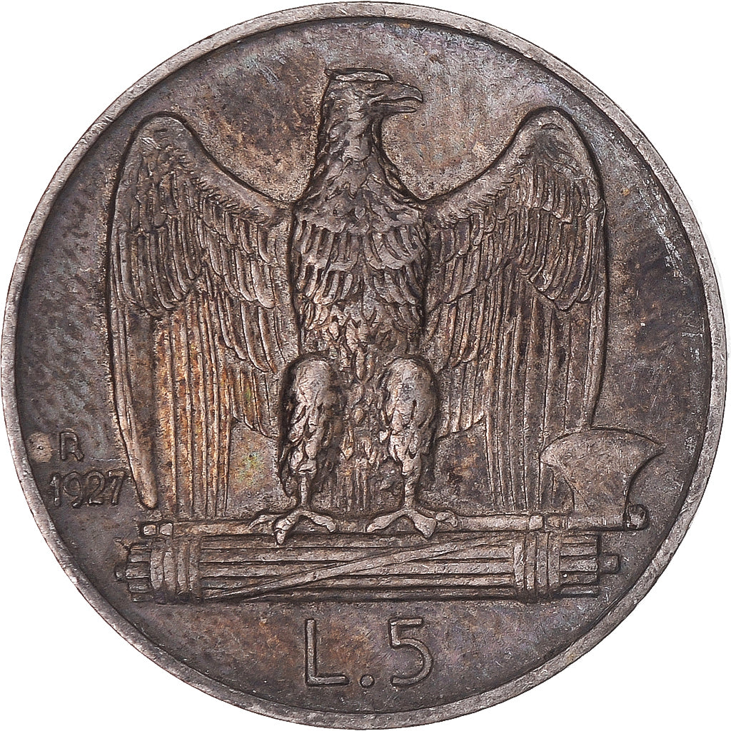 Monnaie, Italie, Vittorio Emanuele III, 5 Lire, 1927, Rome, TTB+, Argent