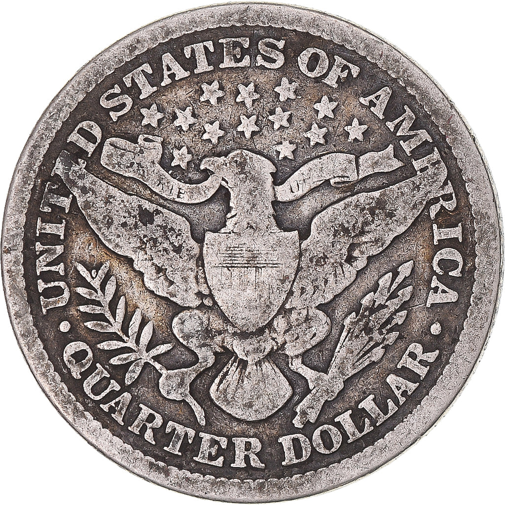 Coin, United States, Barber Quarter, Quarter, 1898, U.S. Mint, Philadelphia