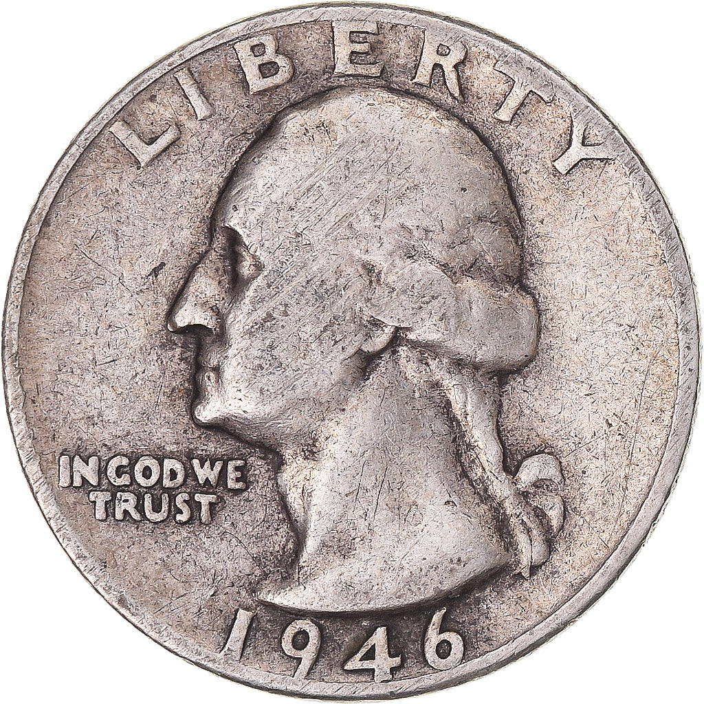Coin, United States, Washington Quarter, Quarter, 1946, U.S. Mint, Philadelphia