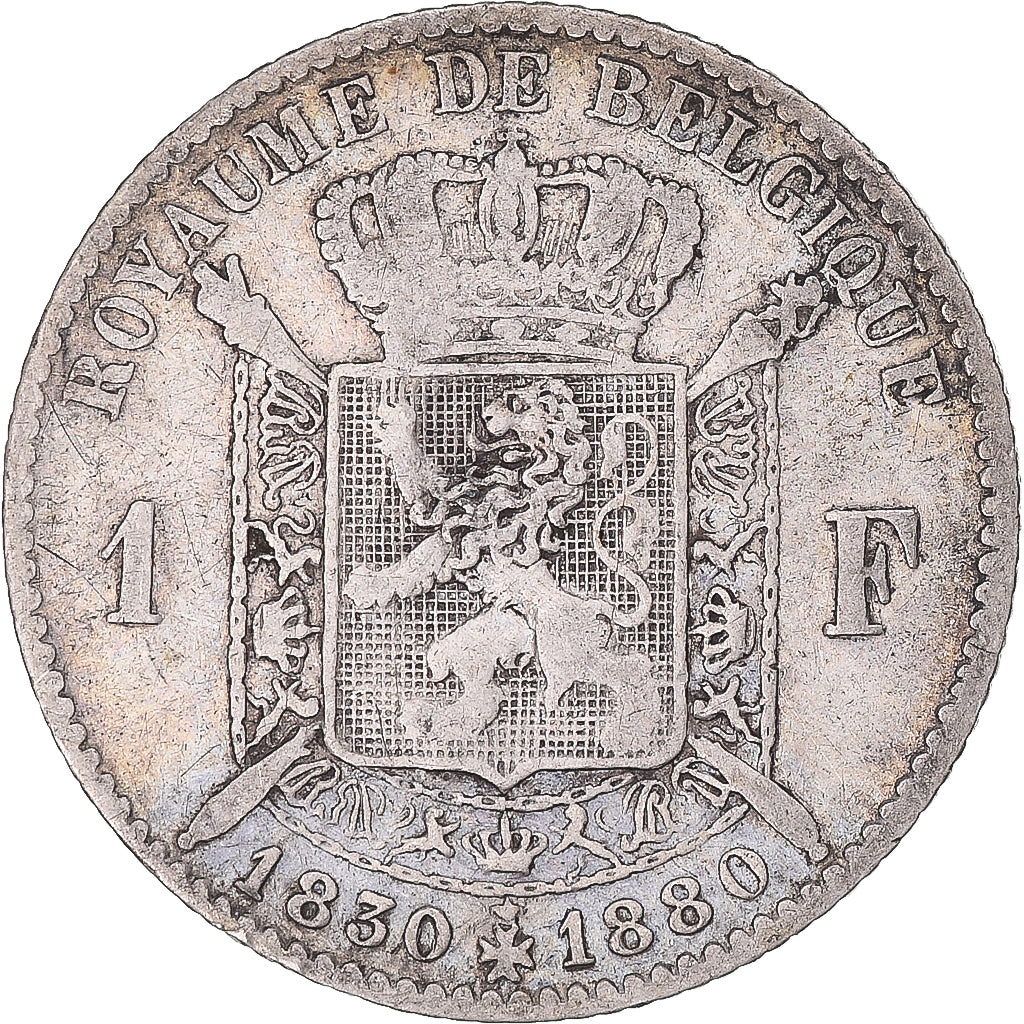 Coin, Belgium, Leopold II, Franc, 1880, VF(20-25), Silver, KM:38