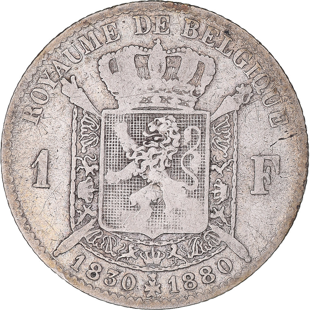 Coin, Belgium, Leopold II, Franc, 1880, VF(20-25), Silver, KM:38