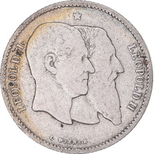 Coin, Belgium, Leopold II, Franc, 1880, VF(20-25), Silver, KM:38
