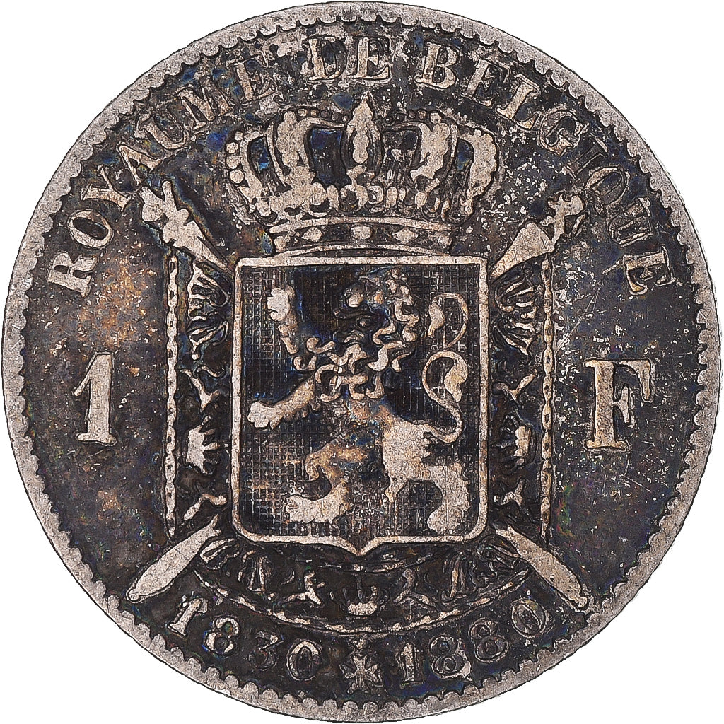 Coin, Belgium, Leopold II, Franc, 1880, VF(30-35), Silver, KM:38