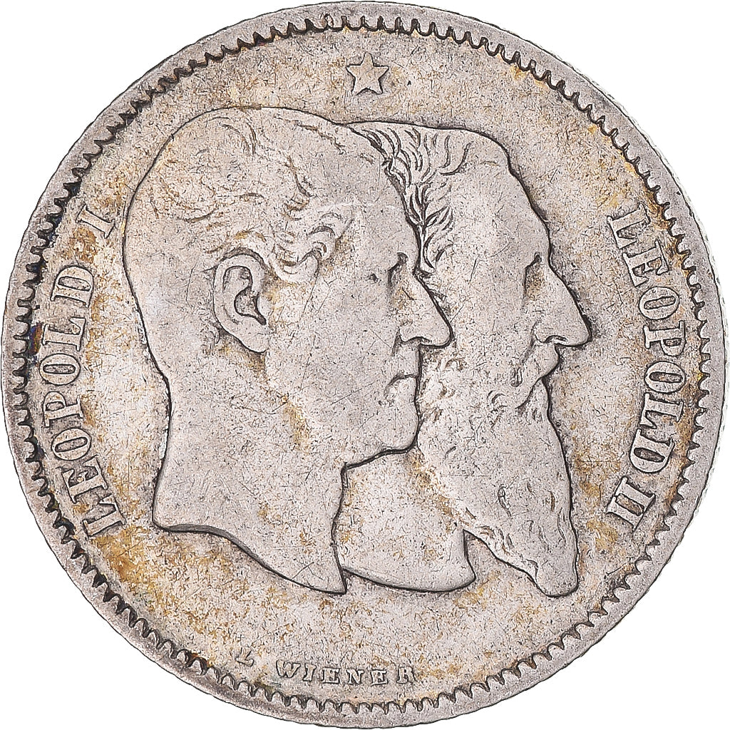 Coin, Belgium, Leopold II, Franc, 1880, VF(30-35), Silver, KM:38