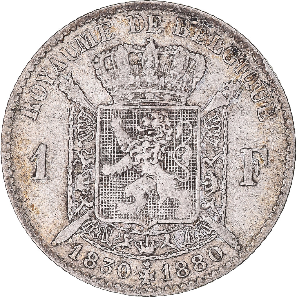 Coin, Belgium, Leopold II, Franc, 1880, VF(30-35), Silver, KM:38