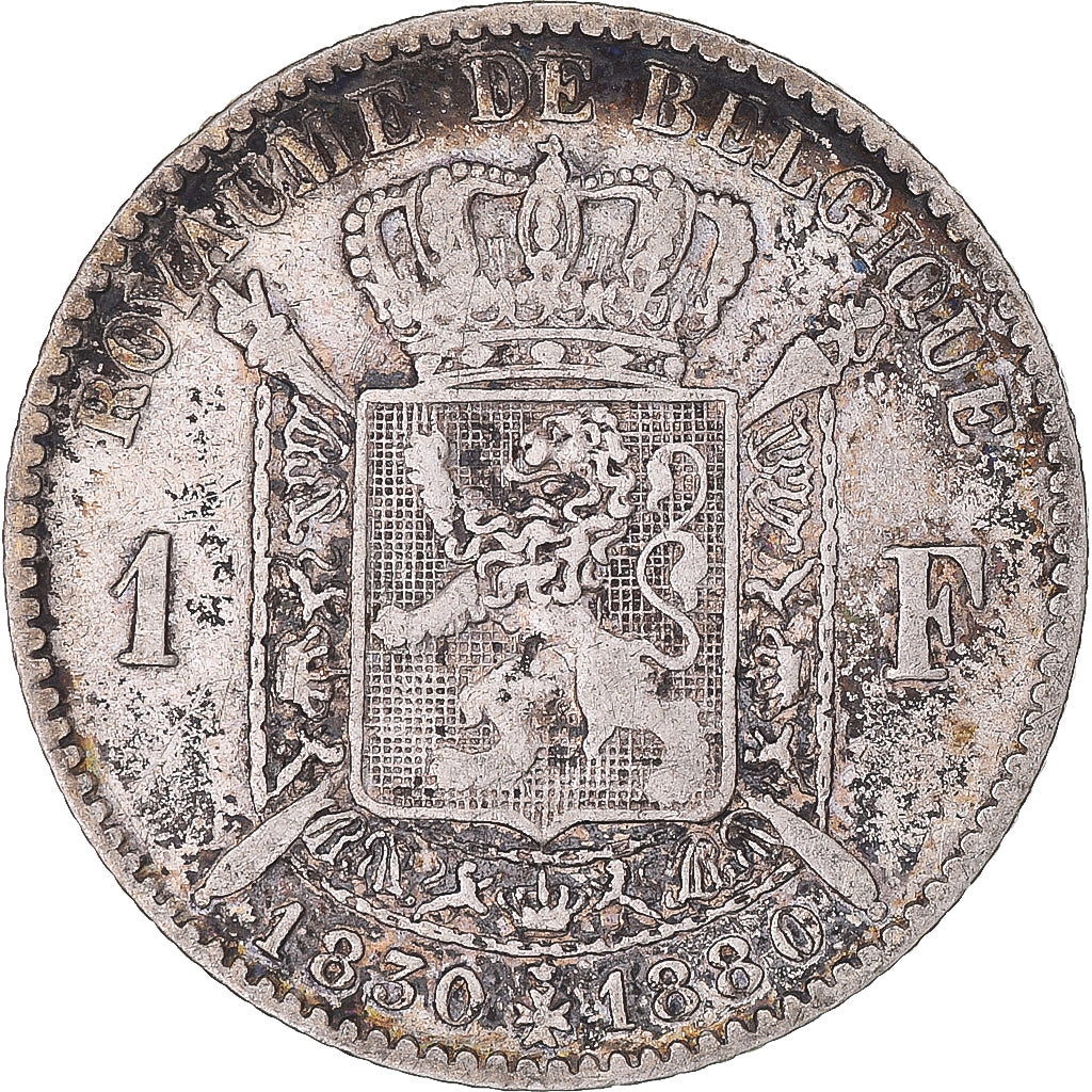 Coin, Belgium, Leopold II, Franc, 1880, VF(30-35), Silver, KM:38