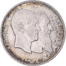 Coin, Belgium, Leopold II, Franc, 1880, EF(40-45), Silver, KM:38