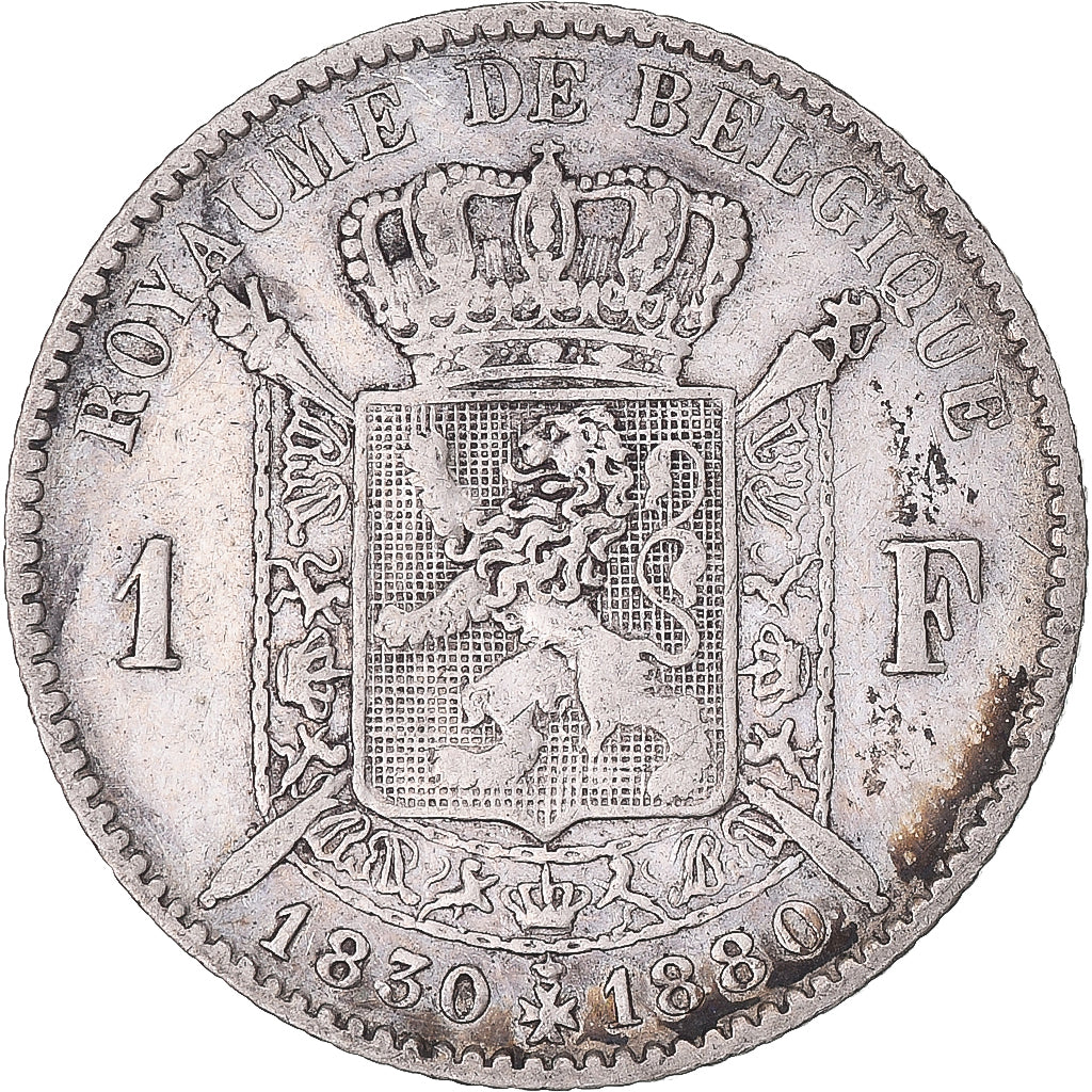 Coin, Belgium, Leopold II, Franc, 1880, EF(40-45), Silver, KM:38