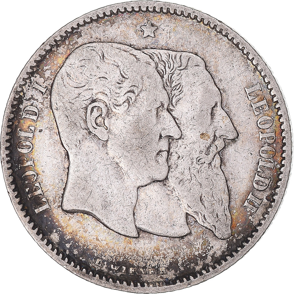 Coin, Belgium, Leopold II, Franc, 1880, EF(40-45), Silver, KM:38