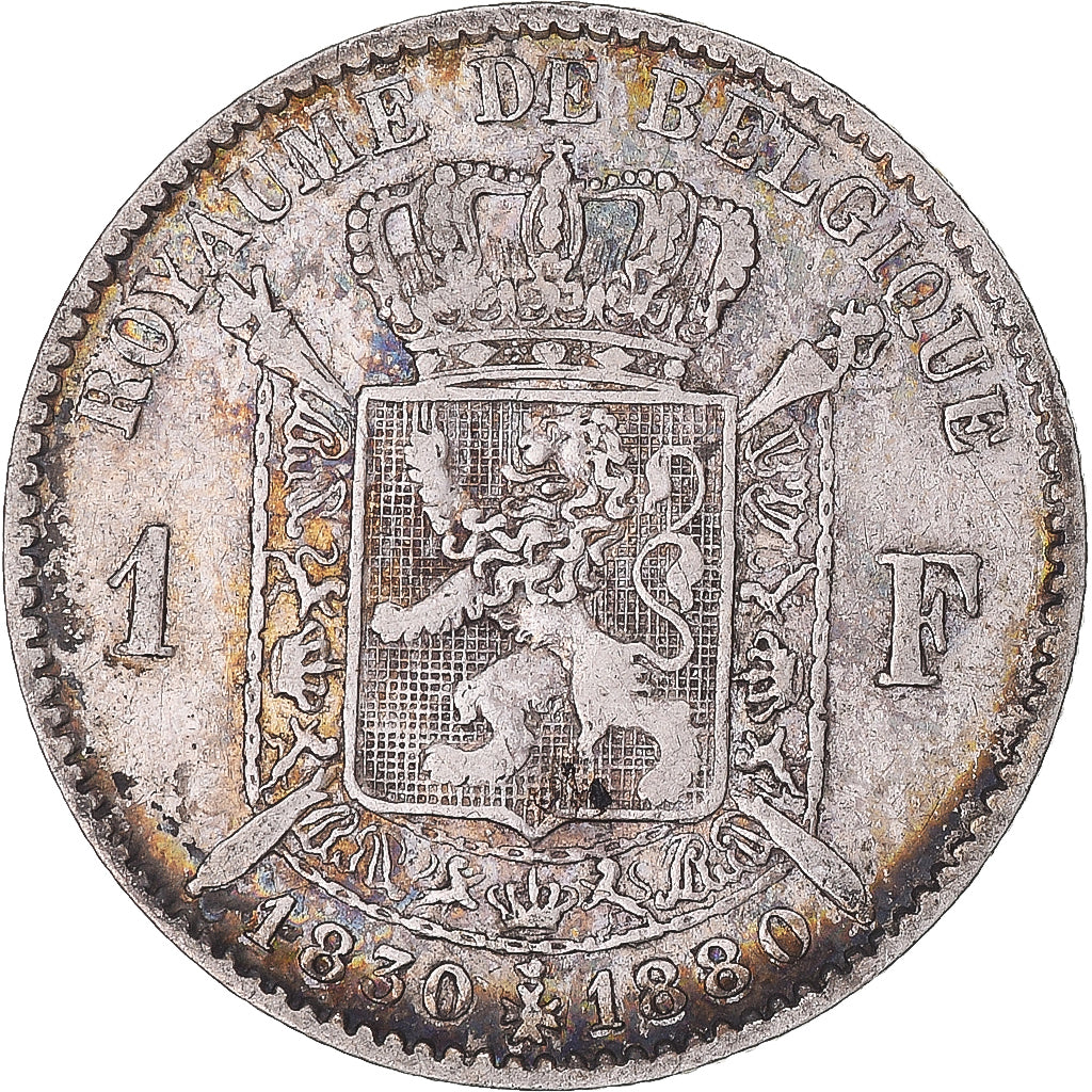 Coin, Belgium, Leopold II, Franc, 1880, EF(40-45), Silver, KM:38
