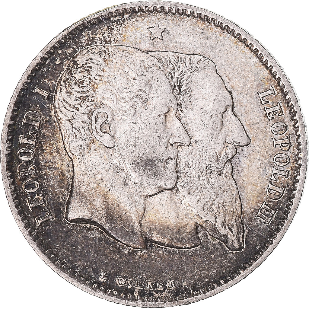 Coin, Belgium, Leopold II, Franc, 1880, AU(50-53), Silver, KM:38