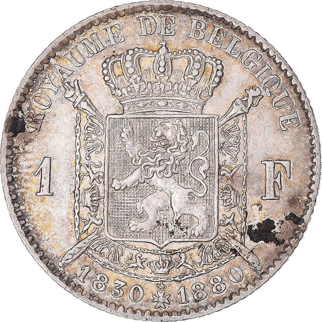 Coin, Belgium, Leopold II, Franc, 1880, AU(50-53), Silver, KM:38