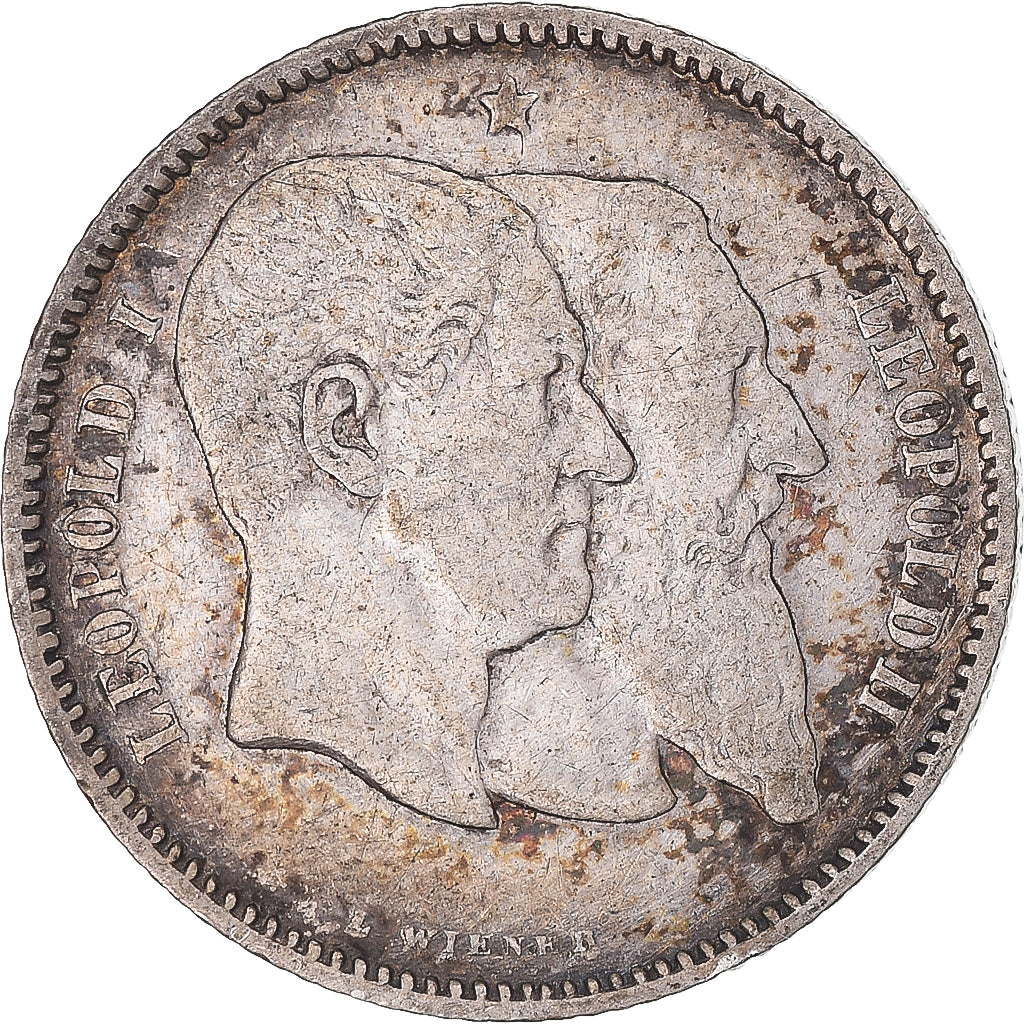 Coin, Belgium, Leopold II, Franc, 1880, AU(50-53), Silver, KM:38