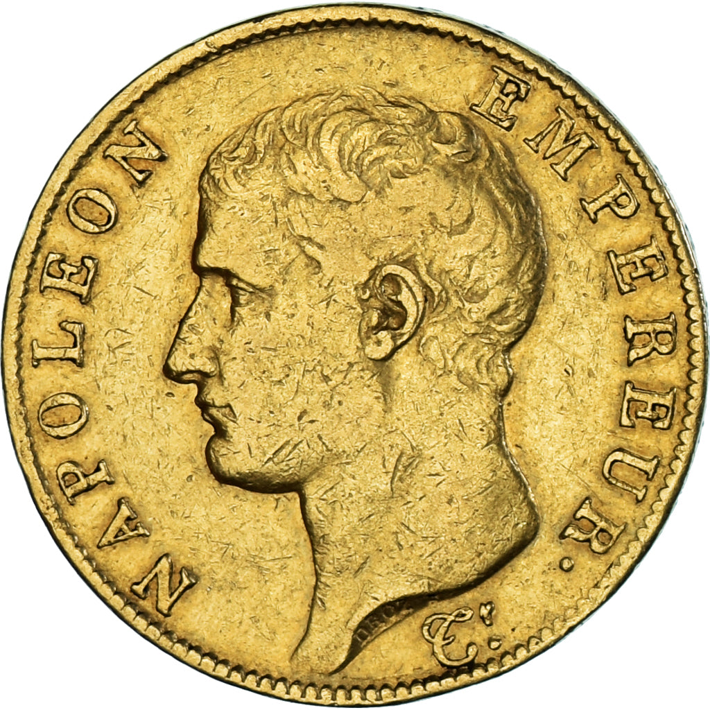 Moneda, Francia, Napoleon I, 40 Francs, AN 13, Paris, BC+, Oro, KM:664.1, Le