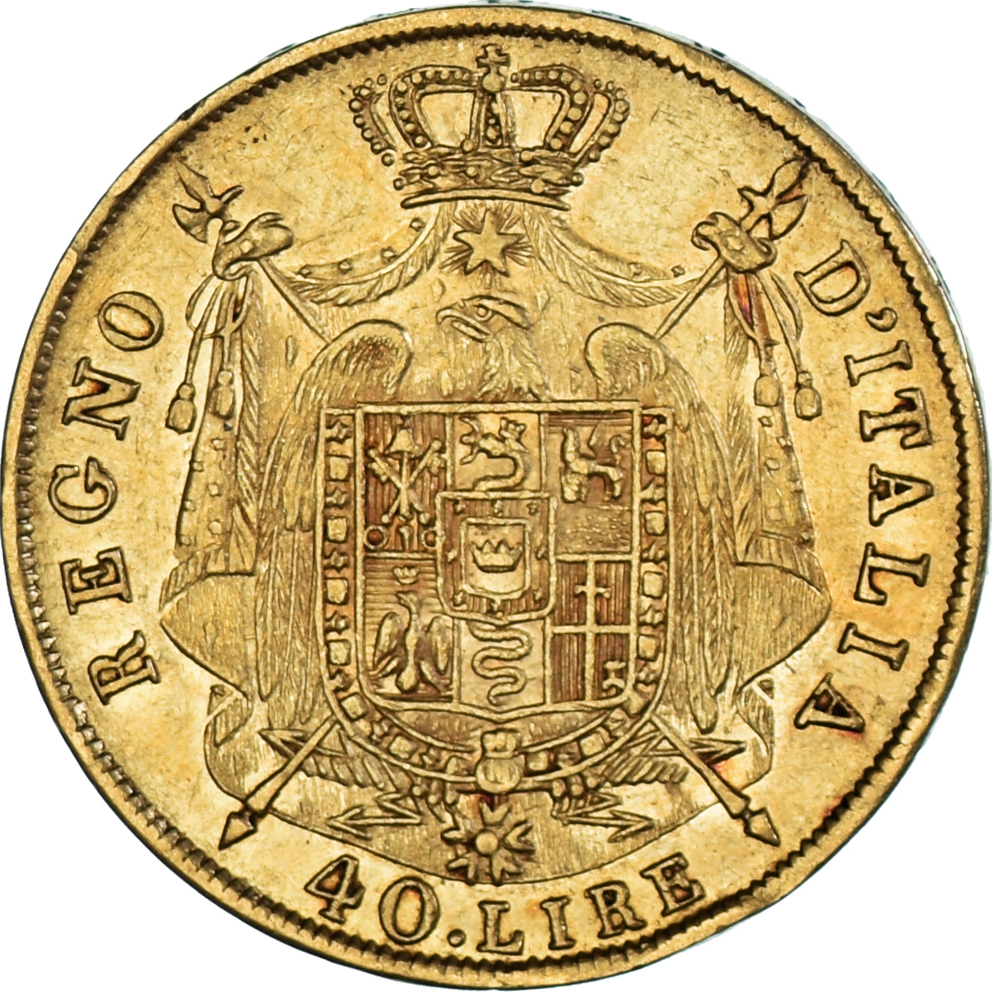 Munten, Italiaanse staten, KINGDOM OF NAPOLEON, Napoleon I, 40 Lire, 1812