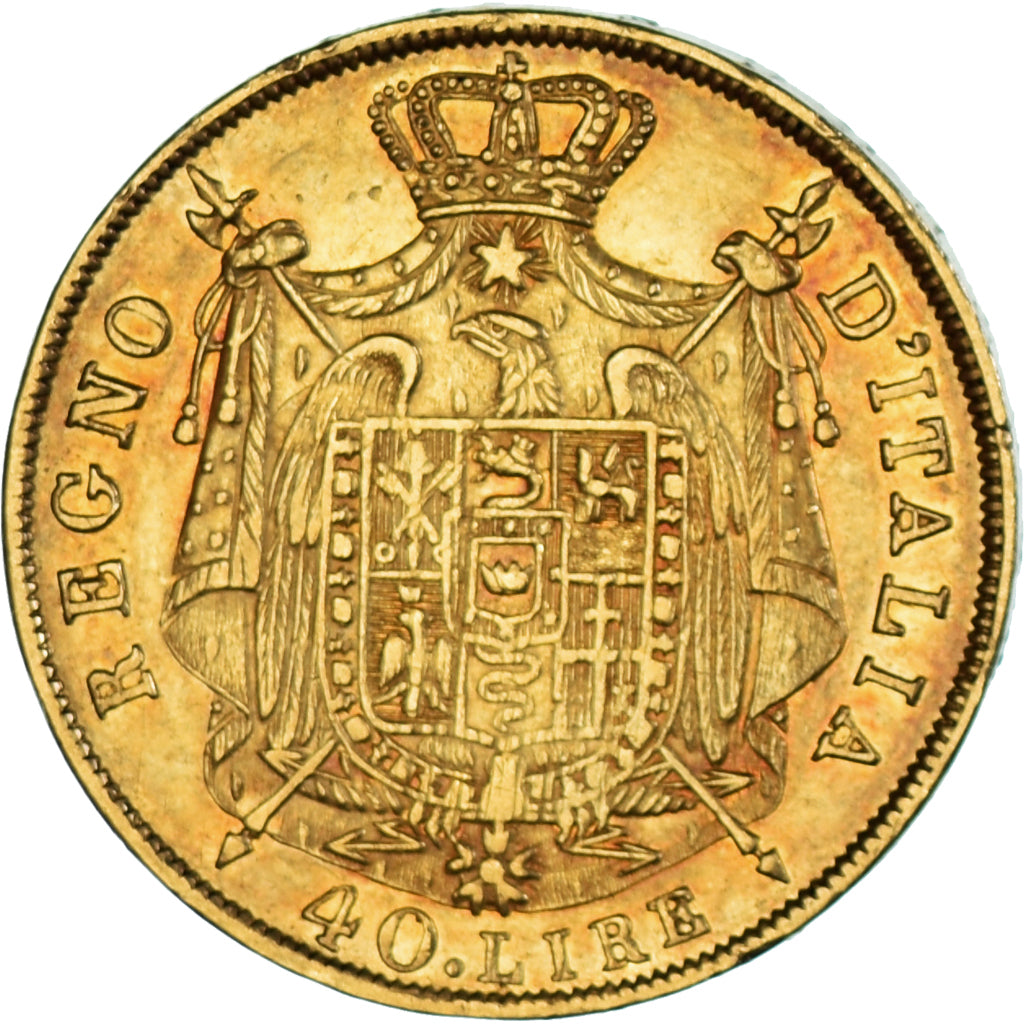Monnaie, États italiens, KINGDOM OF NAPOLEON, Napoleon I, 40 Lire, 1812, Milan