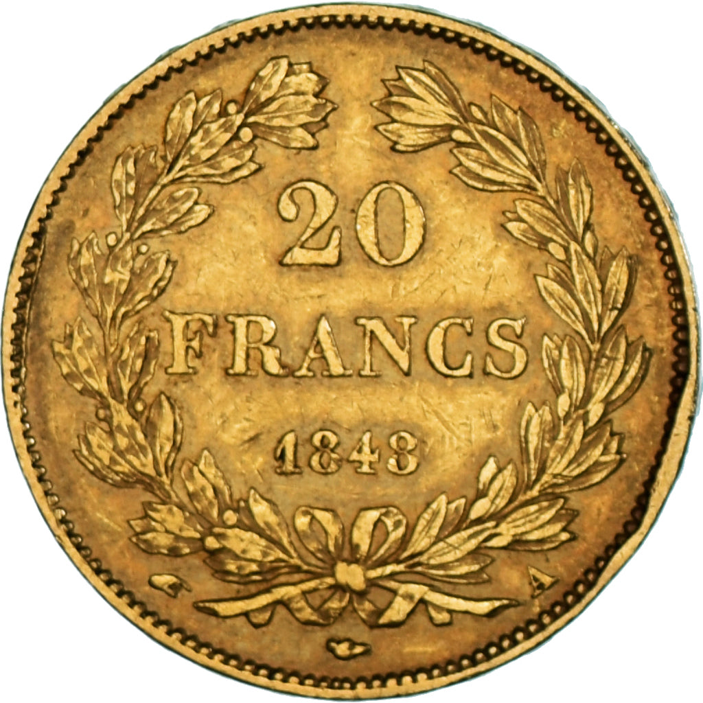 Münze, Frankreich, Louis-Philippe, 20 Francs, 1848, Paris, SS+, Gold, KM:750.1