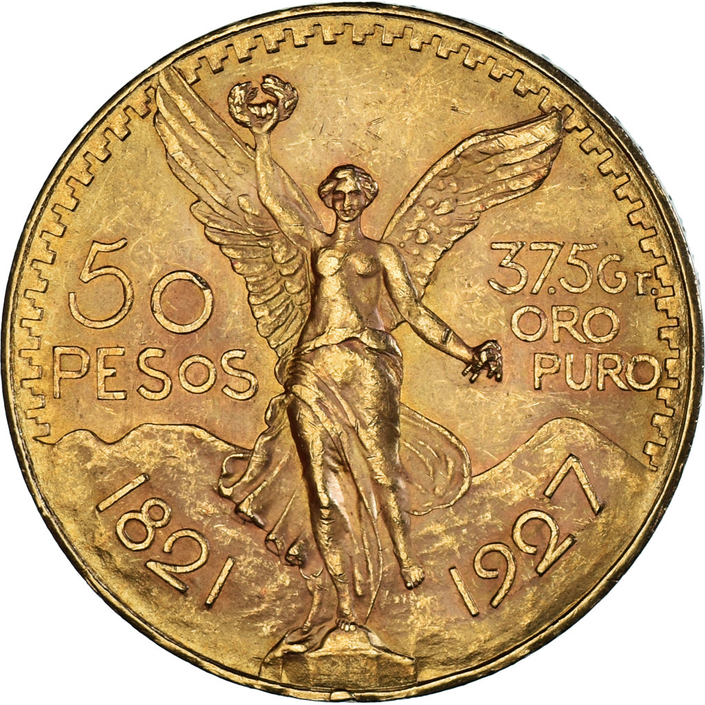 Moneda, México, 50 Pesos, 1927, Mexico City, EBC, Oro, KM:481