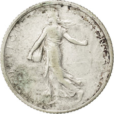 FRANCE, Semeuse, Franc, 1908, Paris, KM #844.1, EF(40-45), Silver, 23, Gadoury..
