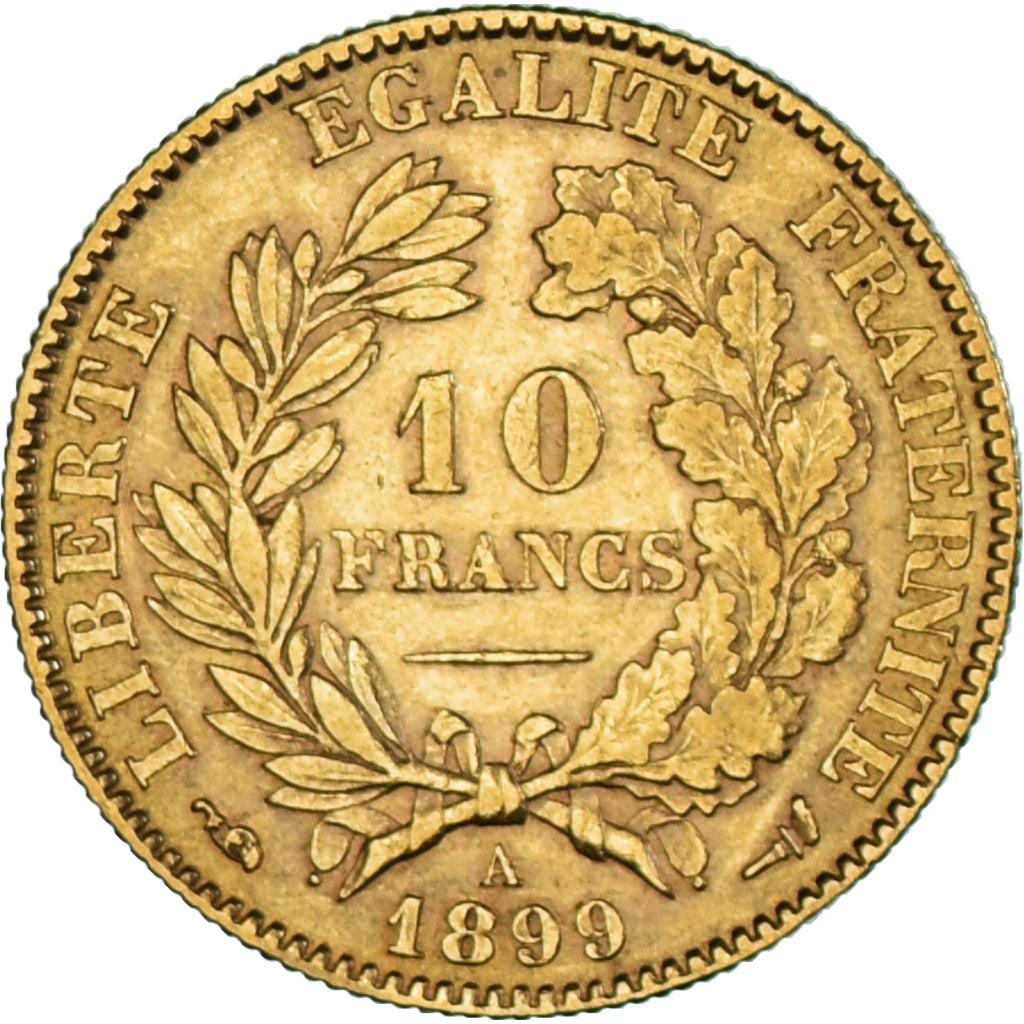 Munten, Frankrijk, Cérès, 10 Francs, 1899, Paris, ZF+, Goud, KM:830