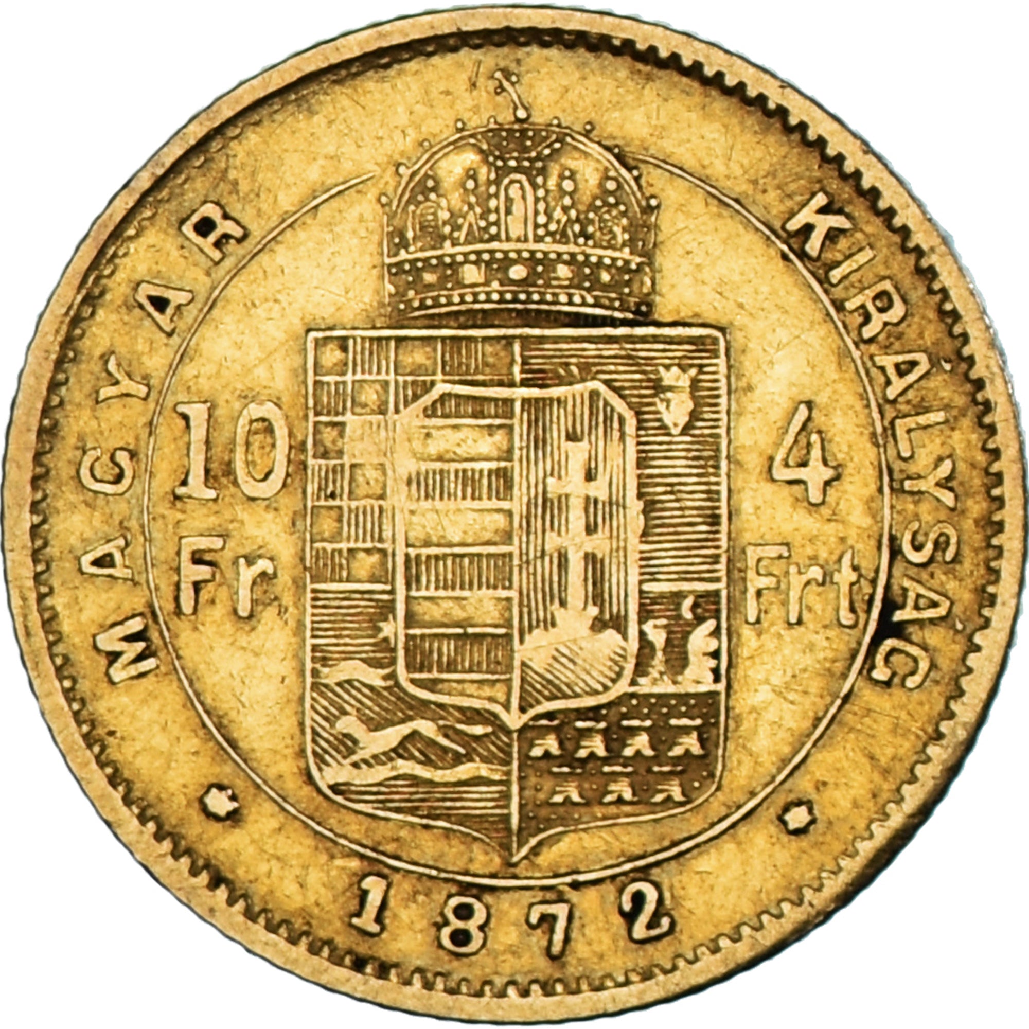 Coin, Hungary, Franz Joseph I, 4 Forint 10 Francs, 1872, Kormoczbanya