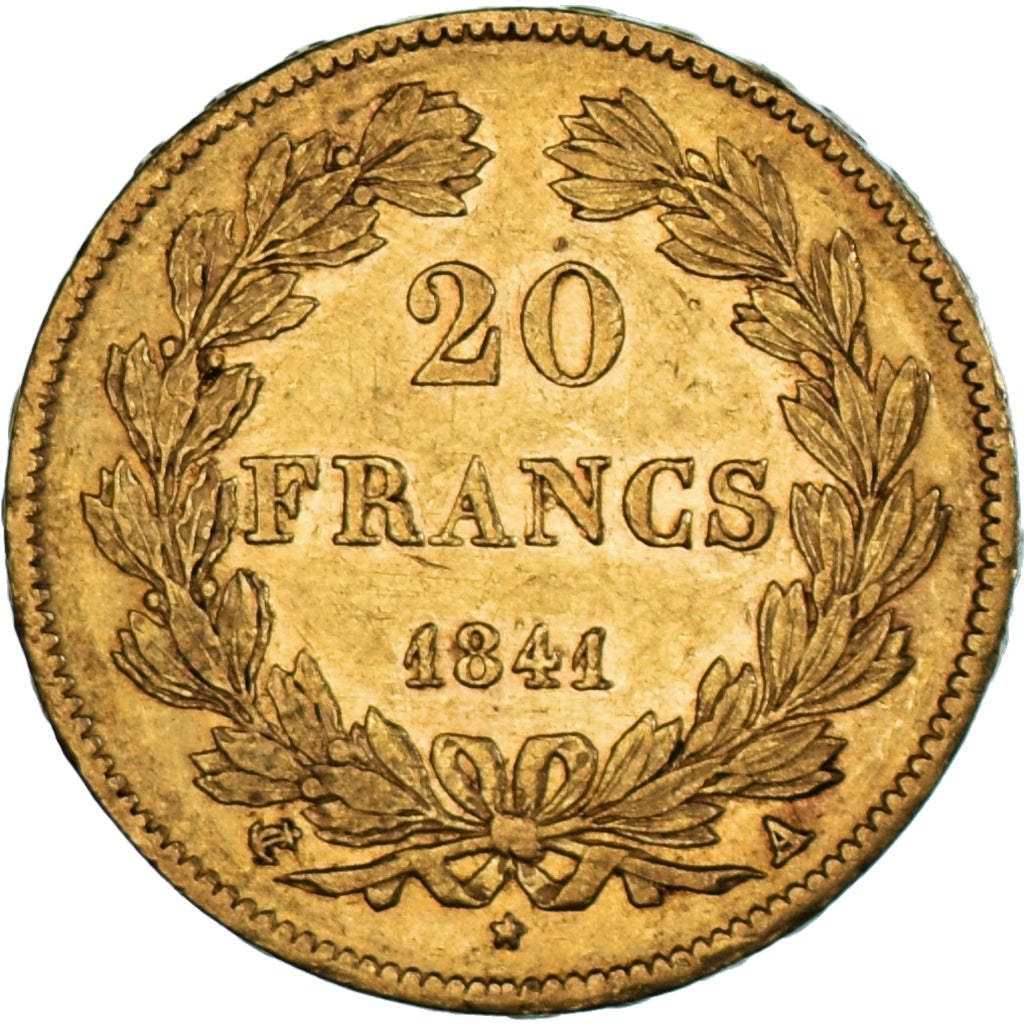 Moneta, Francja, Louis-Philippe, 20 Francs, 1841, Paris, EF(40-45), Złoto