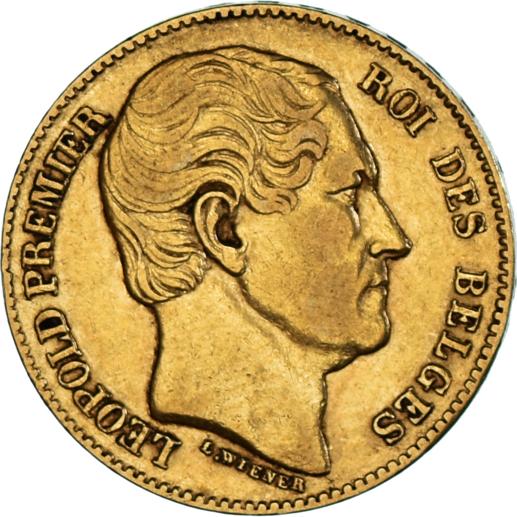 Moneta, Belgio, Leopold I, 20 Francs, 20 Frank, 1865, BB, Oro, KM:23