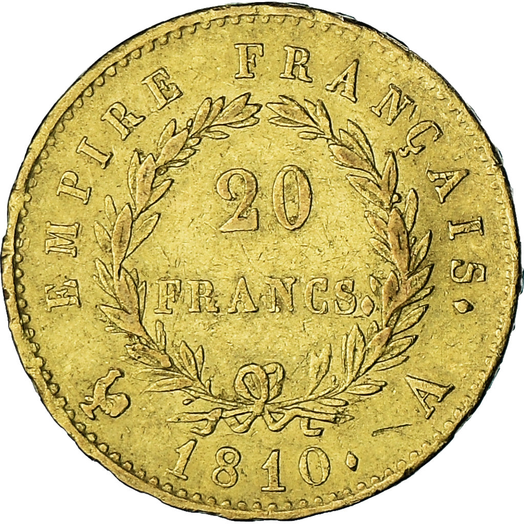 Moneda, Francia, Napoléon I, 20 Francs, 1810, Paris, MBC, Oro, KM:695.1