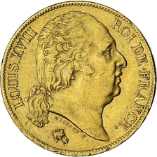 Munten, Frankrijk, Louis XVIII, 20 Francs, 1824, Paris, ZF, Goud, KM:712.1