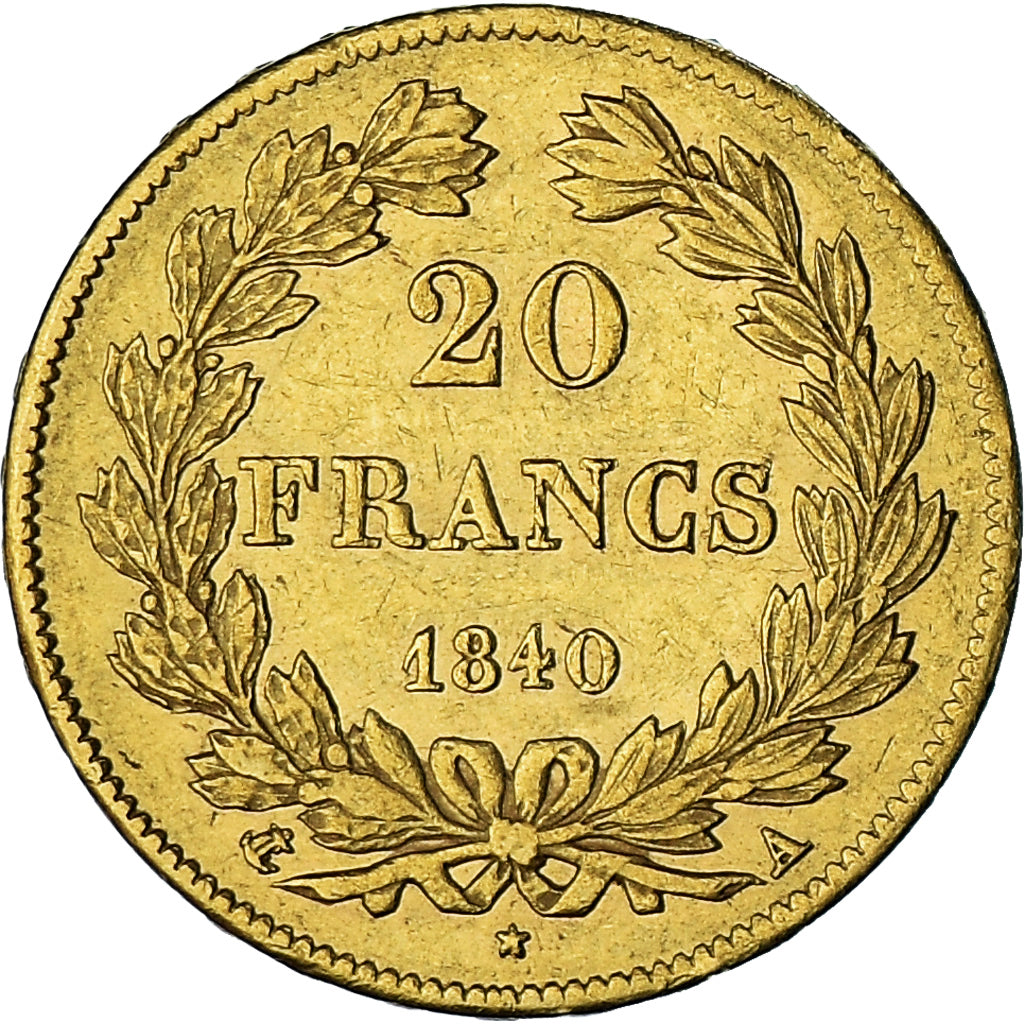 Munten, Frankrijk, Louis-Philippe, 20 Francs, 1840, Paris, ZF, Goud, KM:750.1