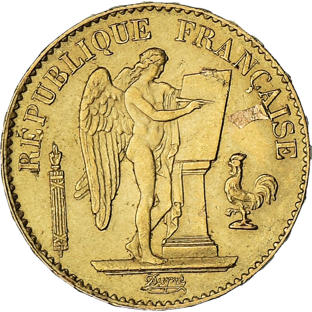 Moneta, Francja, Génie, 20 Francs, 1886, Paris, AU(50-53), Złoto, KM:825