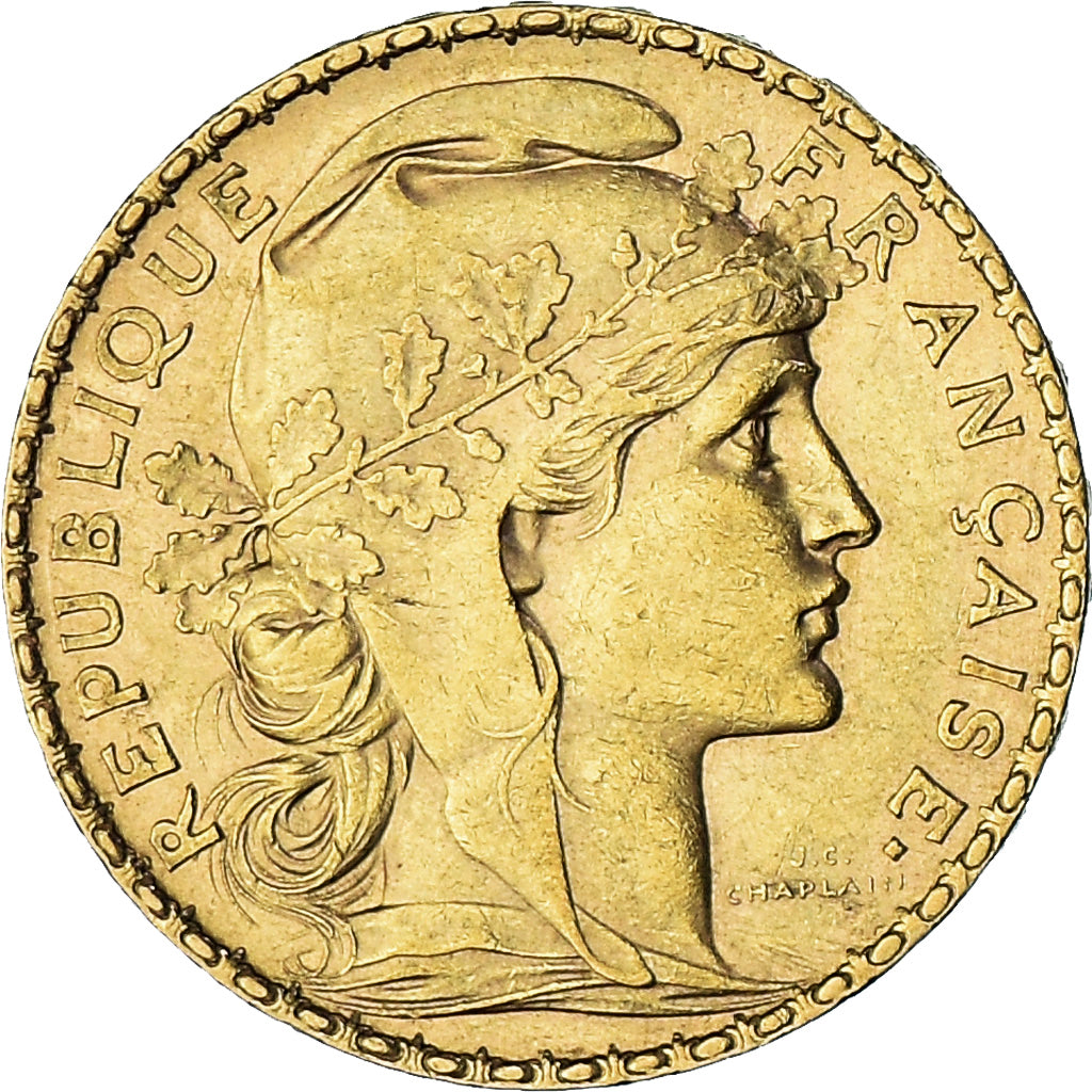 Moneda, Francia, Marianne, 20 Francs, 1900, Paris, MBC, Oro, KM:847