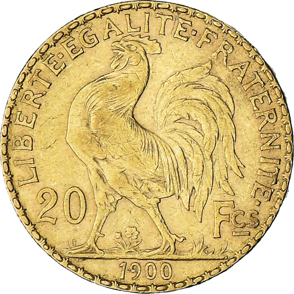 Moneda, Francia, Marianne, 20 Francs, 1900, Paris, MBC, Oro, KM:847