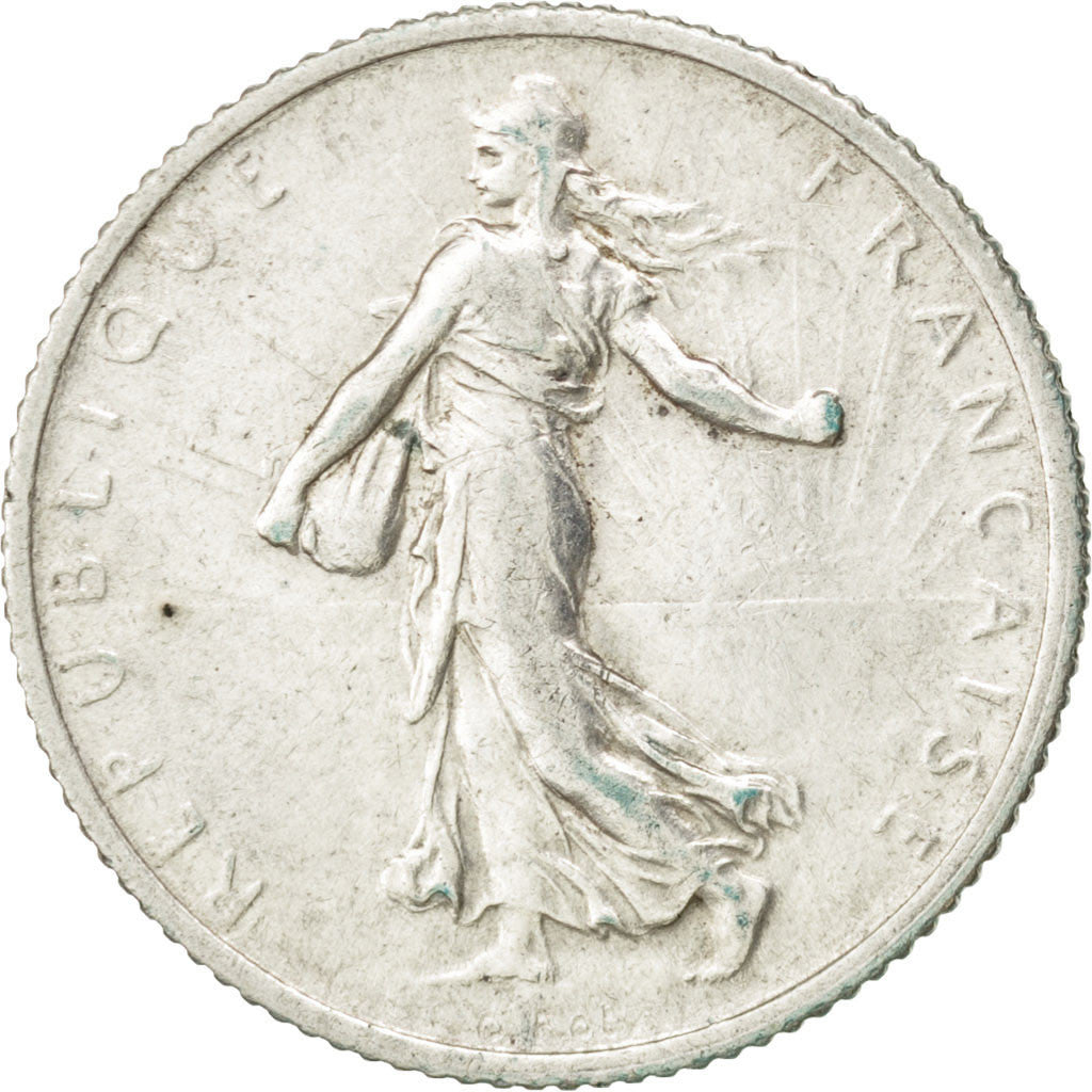 Munten, Frankrijk, Semeuse, Franc, 1911, ZF, Zilver, KM:844.1, Gadoury:467