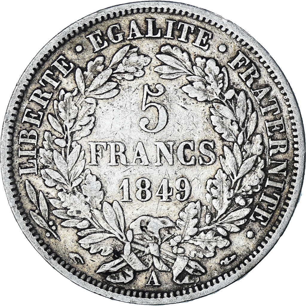 Coin, France, Cérès, 5 Francs, 1849, Paris, EF(40-45), Silver, KM:761.1