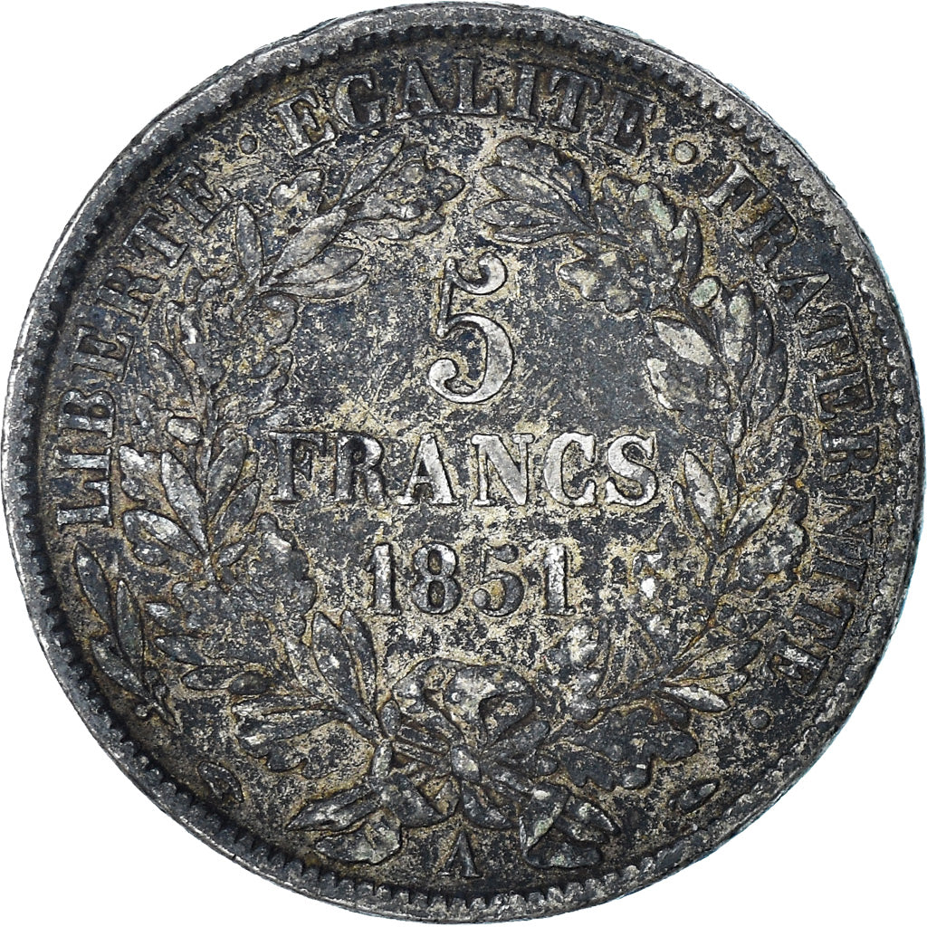 Coin, France, Cérès, 5 Francs, 1851, Paris, VF(30-35), Silver, KM:761.1