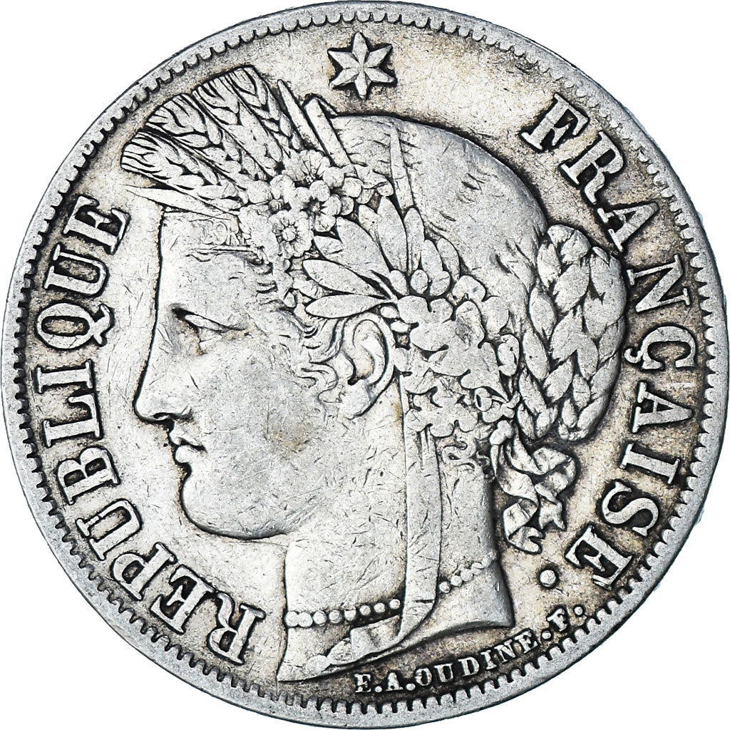 Coin, France, Cérès, 5 Francs, 1851, Paris, VF(30-35), Silver, KM:761.1