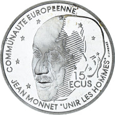 Coin, France, Jean Monnet, 100 Francs-15 Ecus, 1992, Proof, MS(63), Silver