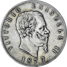 Monnaie, Italie, Vittorio Emanuele II, 5 Lire, 1877, Rome, TB, Argent, KM:8.4