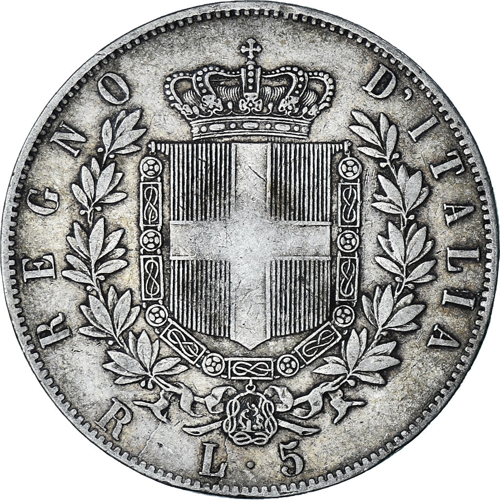 Monnaie, Italie, Vittorio Emanuele II, 5 Lire, 1877, Rome, TB, Argent, KM:8.4