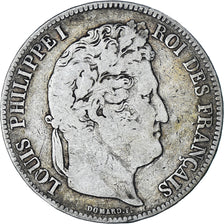 Coin, France, Louis-Philippe, 5 Francs, 1834, Bordeaux, VF(20-25), Silver