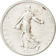 FRANCE, Semeuse, Franc, 1914, Paris, KM #844.1, AU(50-53), Silver, 23, Gadoury..