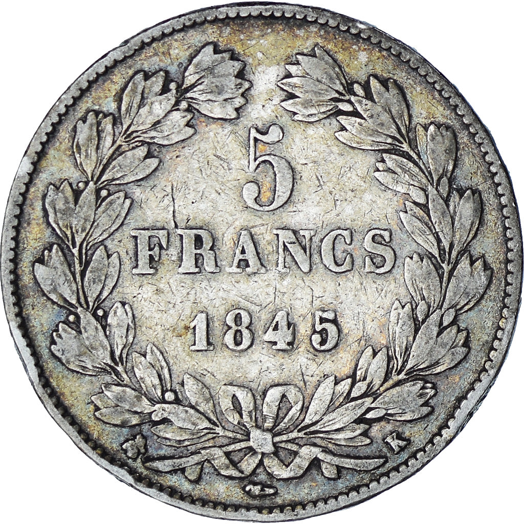 Coin, France, Louis-Philippe, 5 Francs, 1845, Bordeaux, VF(20-25), Silver