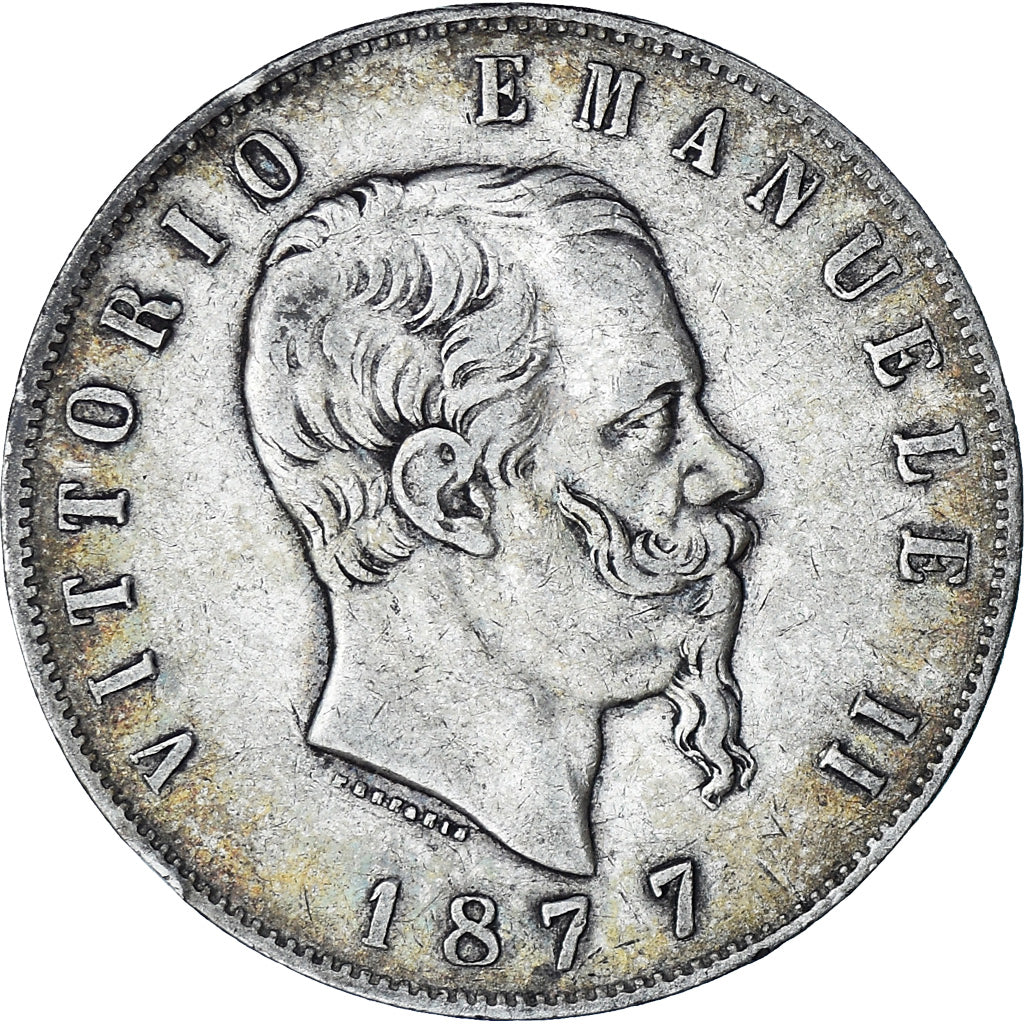 Monnaie, Italie, Vittorio Emanuele II, 5 Lire, 1877, Rome, TB+, Argent, KM:8.4