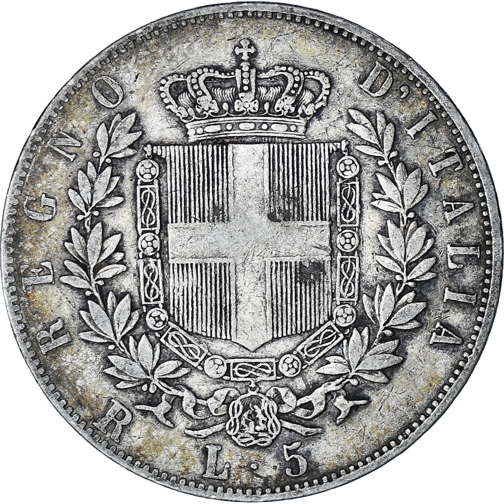 Monnaie, Italie, Vittorio Emanuele II, 5 Lire, 1877, Rome, TB+, Argent, KM:8.4