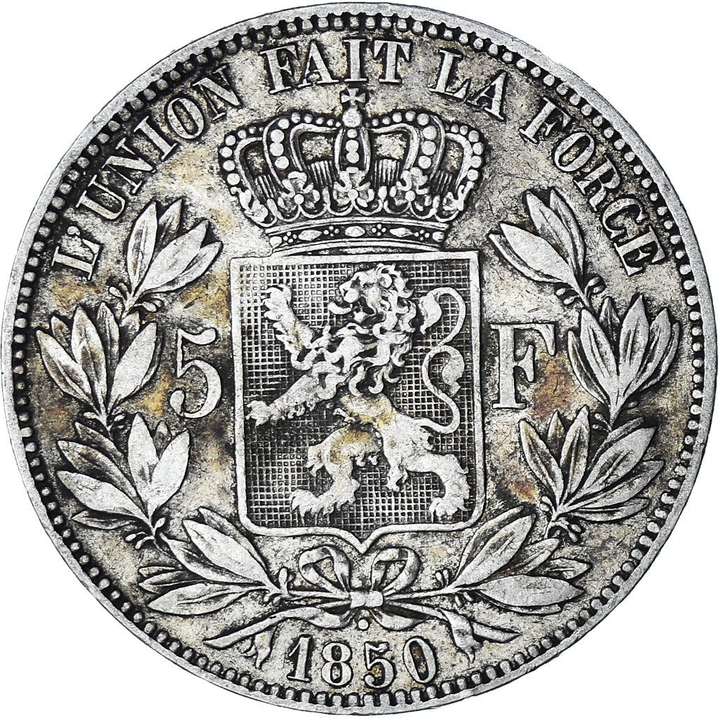 Coin, Belgium, Leopold I, 5 Francs, 5 Frank, 1850, VF(30-35), Silver, KM:17
